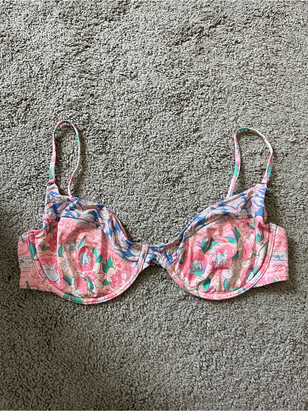 Billabong Pink Floral Underwire Bikini Top